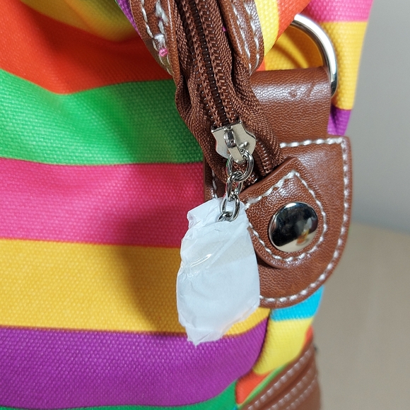 Sydney Love Canvas Stripe Overnight Bag Travel Tote - Picture 6 of 12